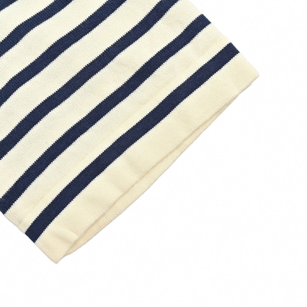Striped Knit T-Shirt | Cream & Navy