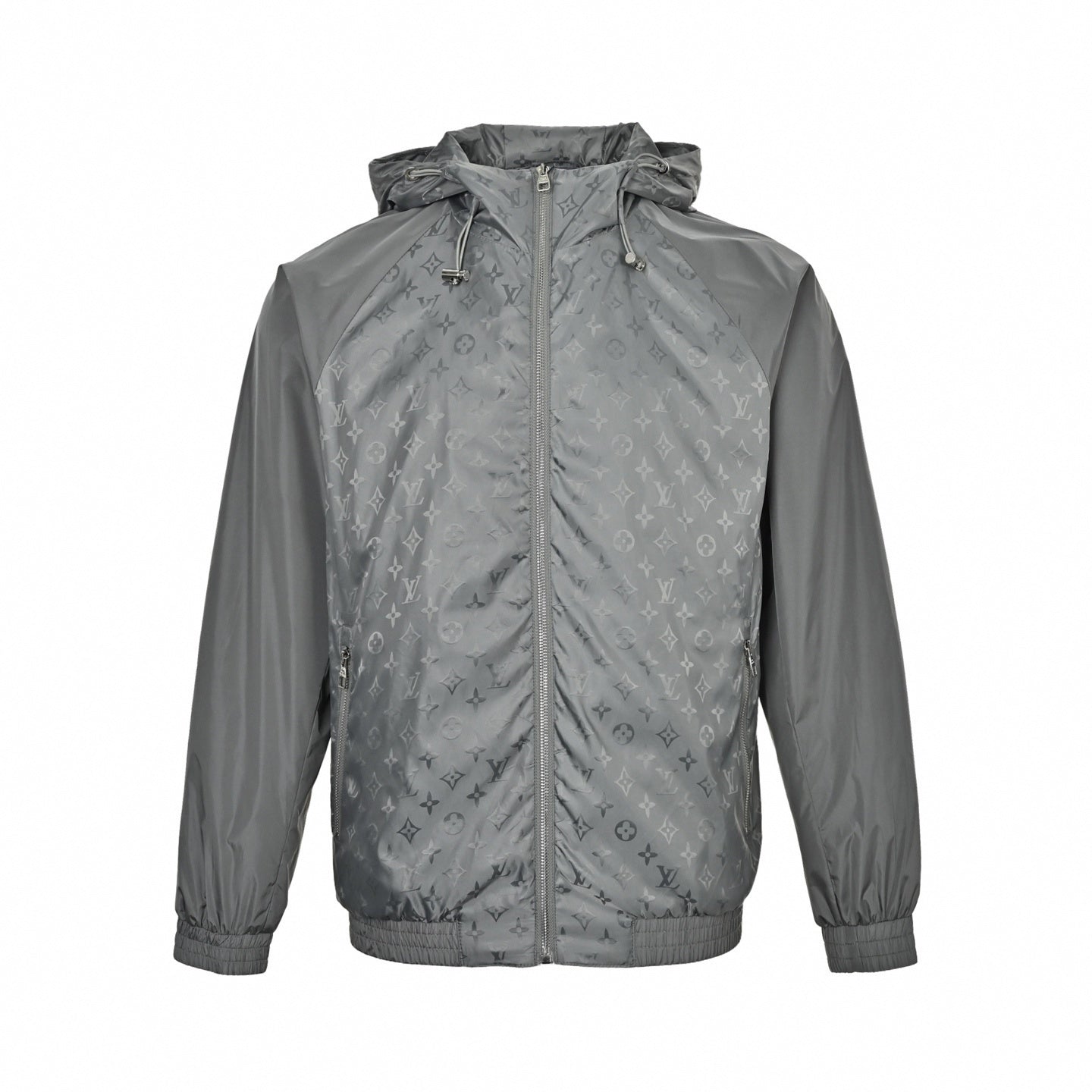 Monogram Windbreaker | Black & Grey