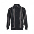Fine-Knit Pinstripe Cardigan | Black & White