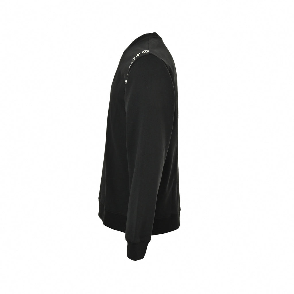 Embroidered Monogram Sleeve Sweatshirt | Black