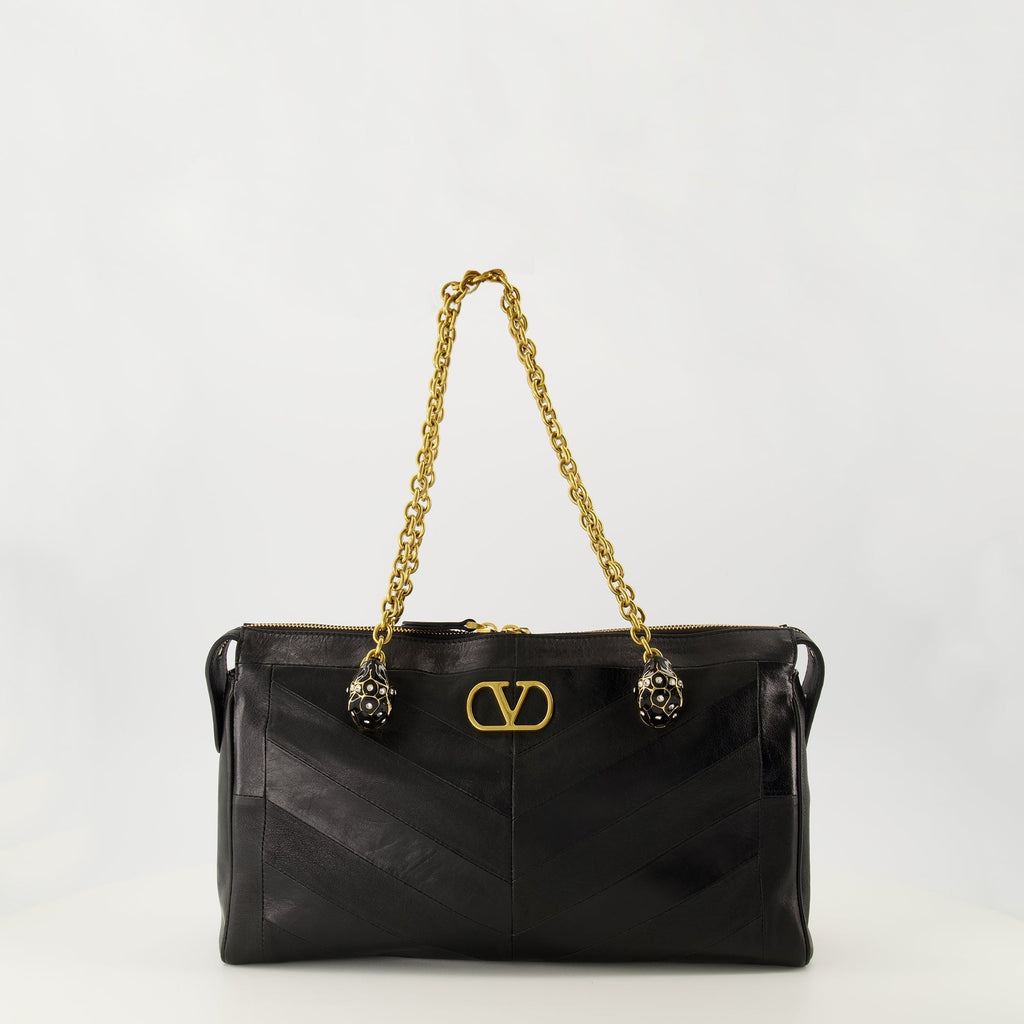 Panthea Black Leather Bag