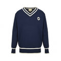 Interlocking G Striped V-Neck Wool Sweater