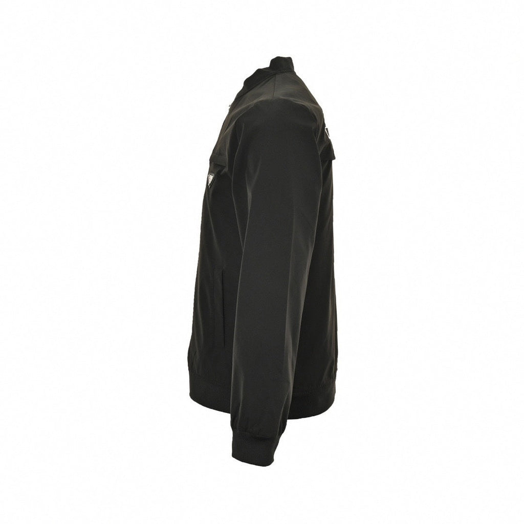 Studded Back Logo Nylon Bomber Jacket | Black