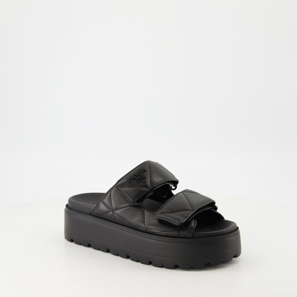 Quilted Leather Mules
