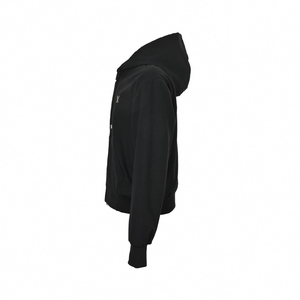 Metal Logo Zip-Up Hoodie | Black