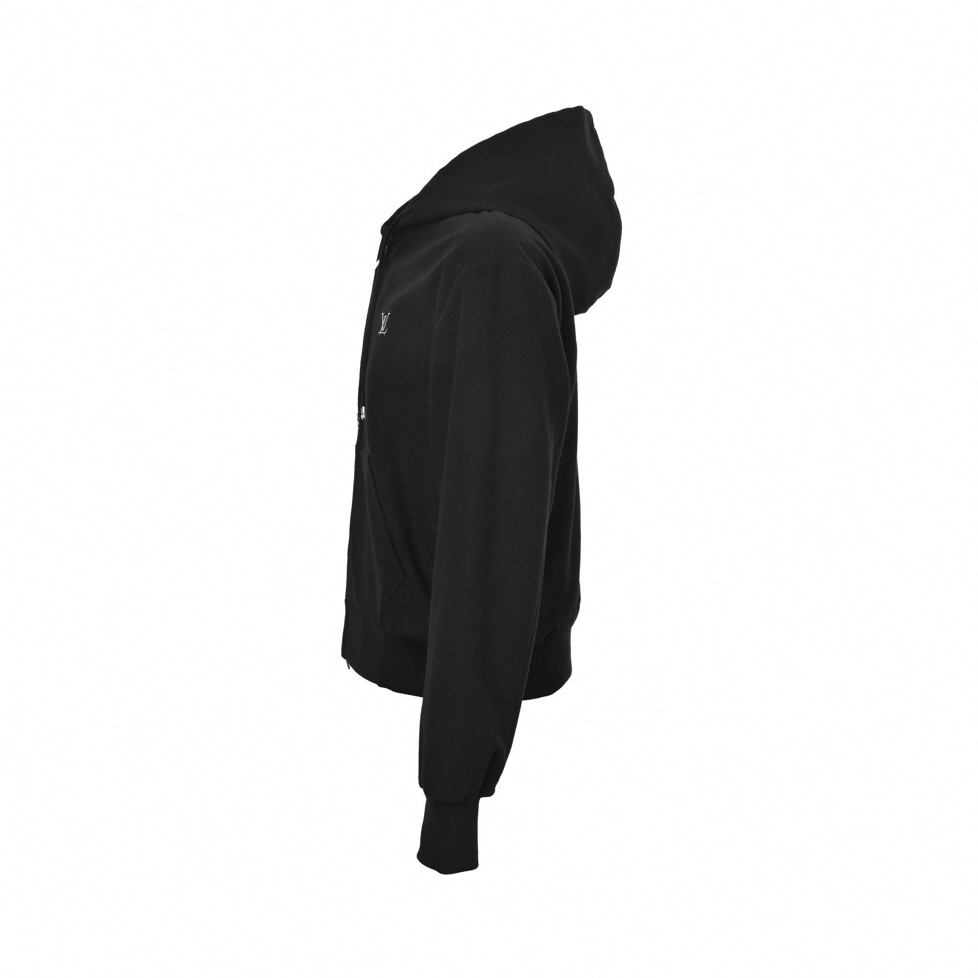 Metal Logo Zip-Up Hoodie | Black