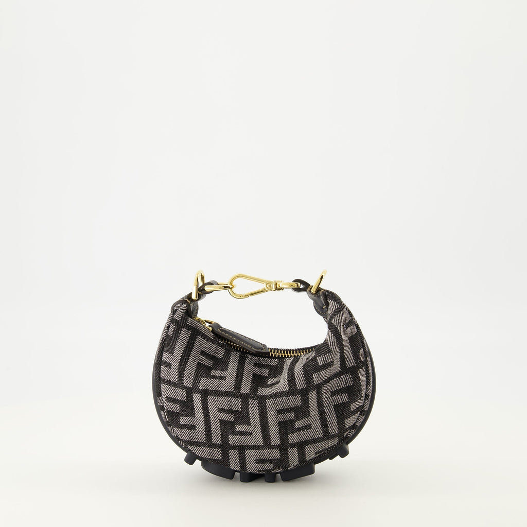 Fendigraphy Nano Bag in Gray Denim