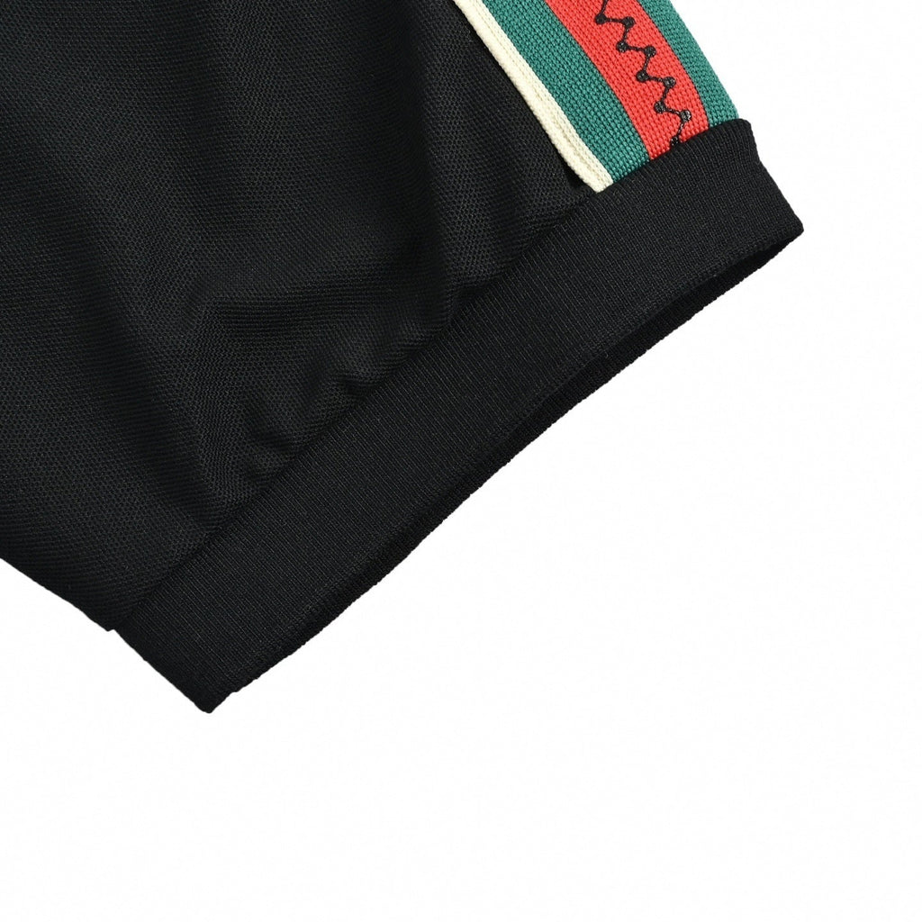 Web-Stripe Trim Polo Shirt