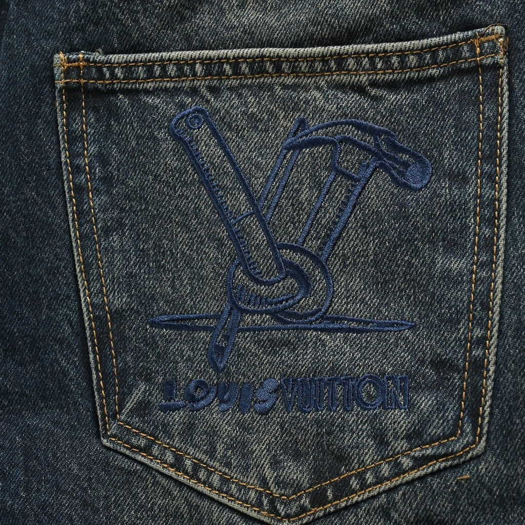 Hammer & Nail Embroidered Carpenter Denim | Vintage Blue