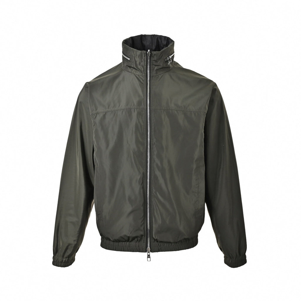 Reversible Tonal Monogram Jacket | Black & Olive Green
