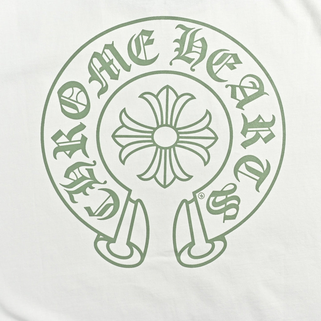 Horseshoe Logo Ringer T-Shirt | White/Olive