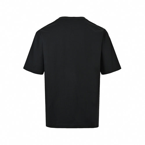 Asymmetrical Distressed Logo T-Shirt | Black