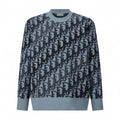 Oblique Terry Cotton Jacquard Crewneck | Blue