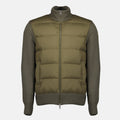 Zipped Khaki Wool Cardigan