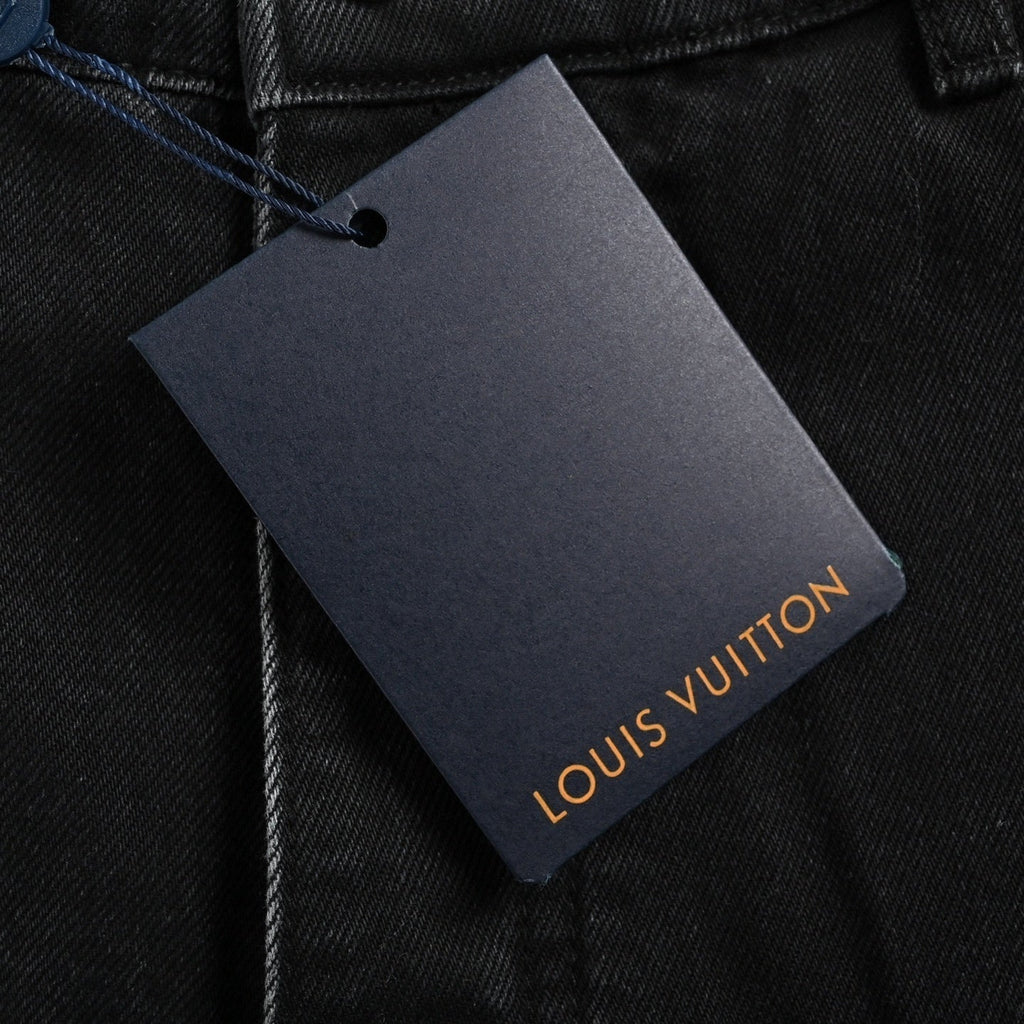 LV Signature Embroidered Jeans - Dark Wash