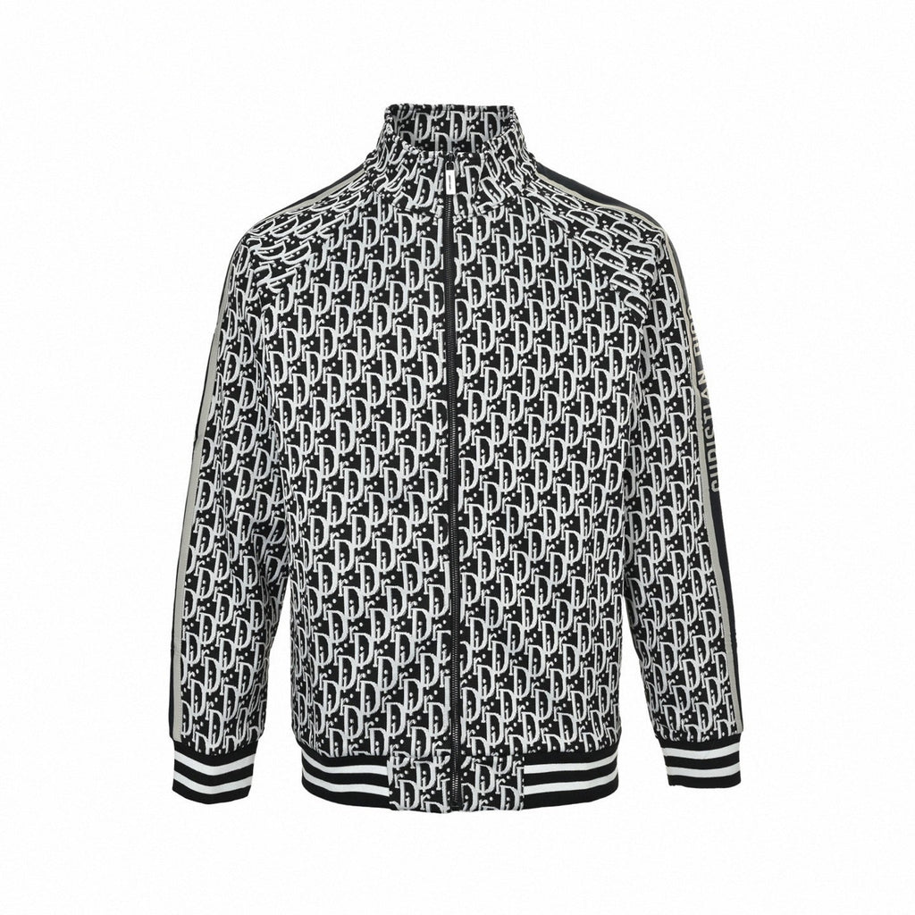 Oblique Jacquard Tracksuit Set | Black & White