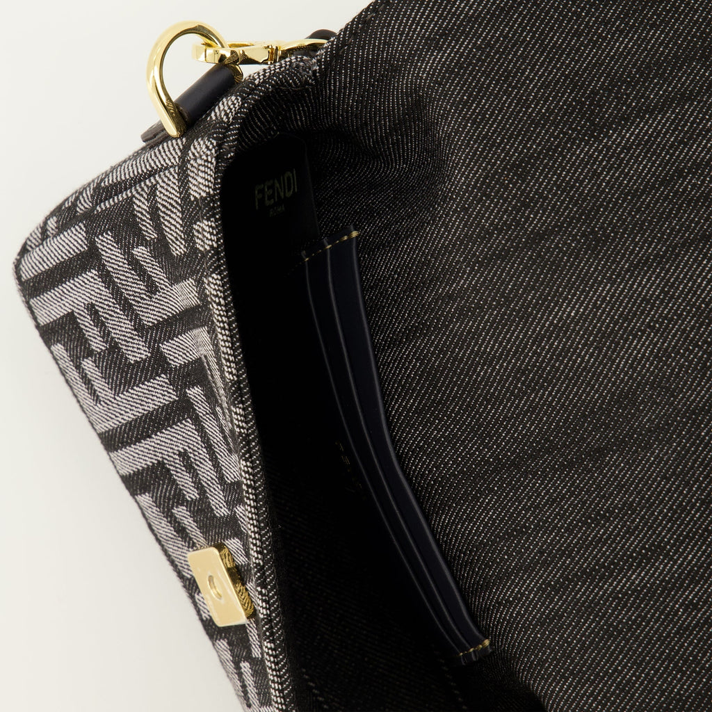 Mini Baguette Bag in FF Denim