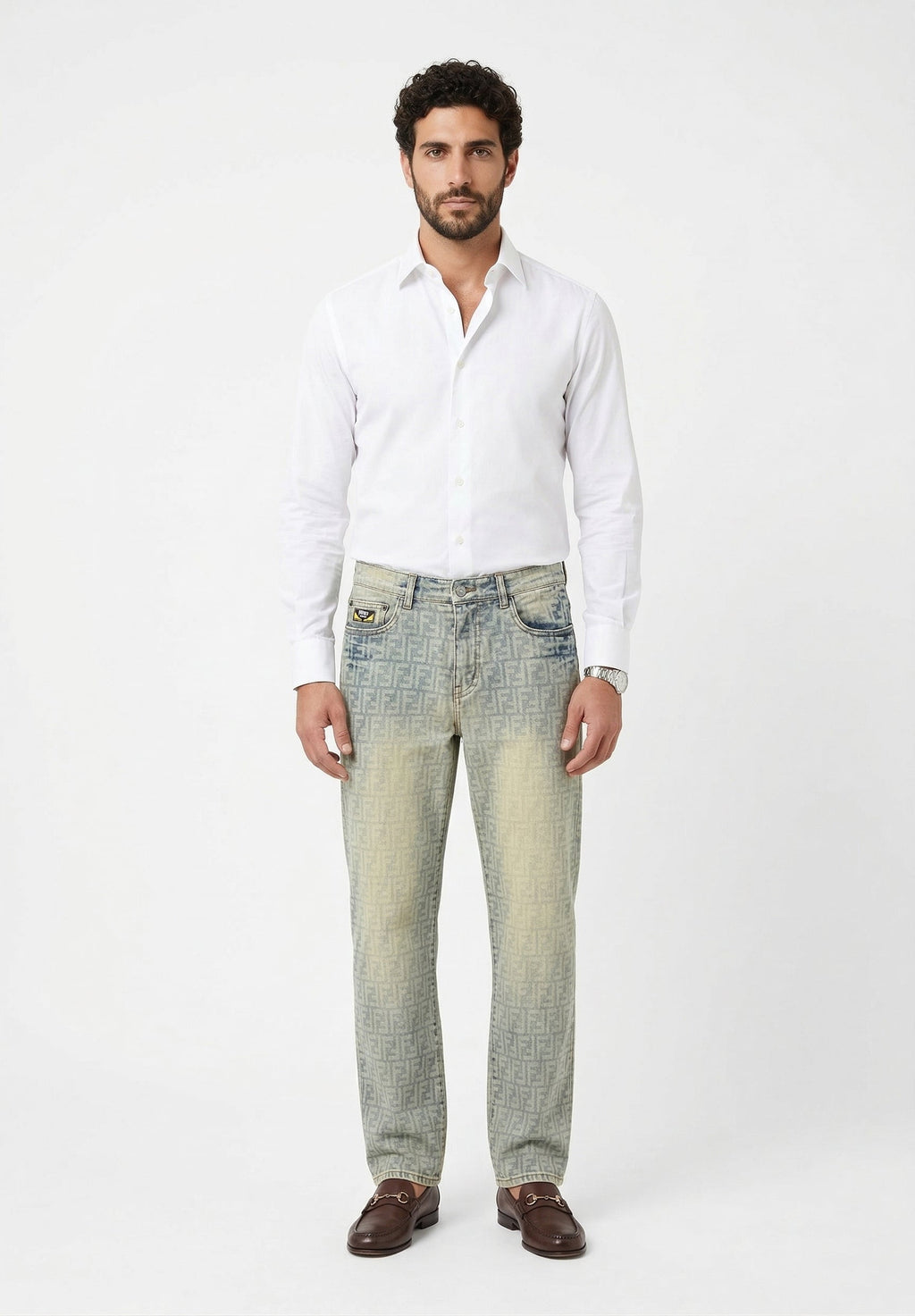 Zucca Monogram Jeans | Vintage Light Wash