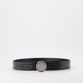 Grained logo belt