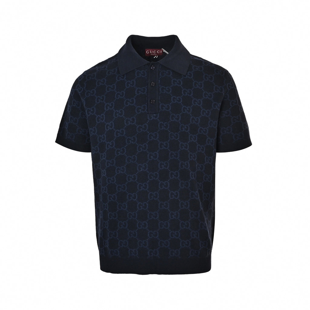GG Monogram Knit Polo Shirt