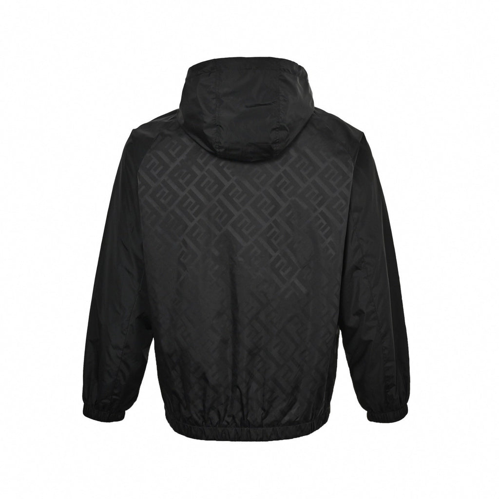Monogram Windbreaker | Dark Brown & Black