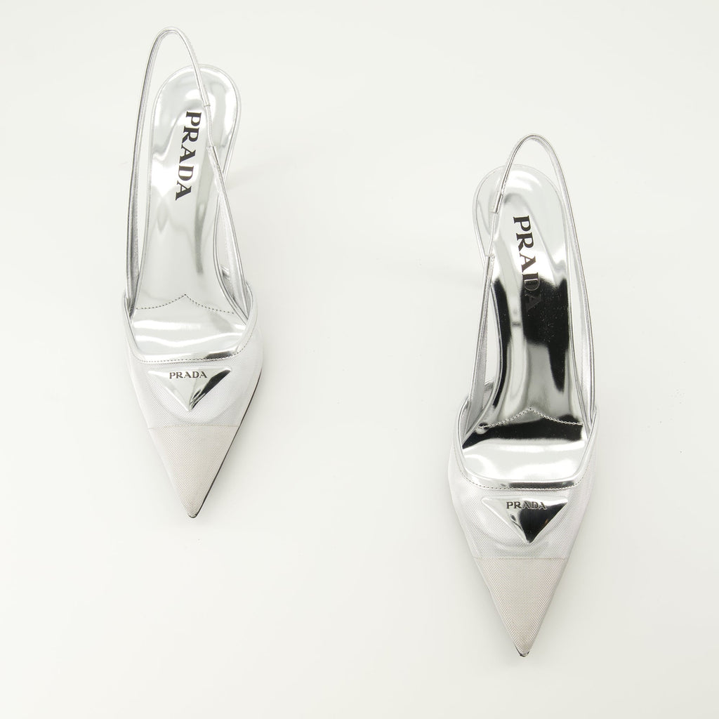 Silver Mesh Heels