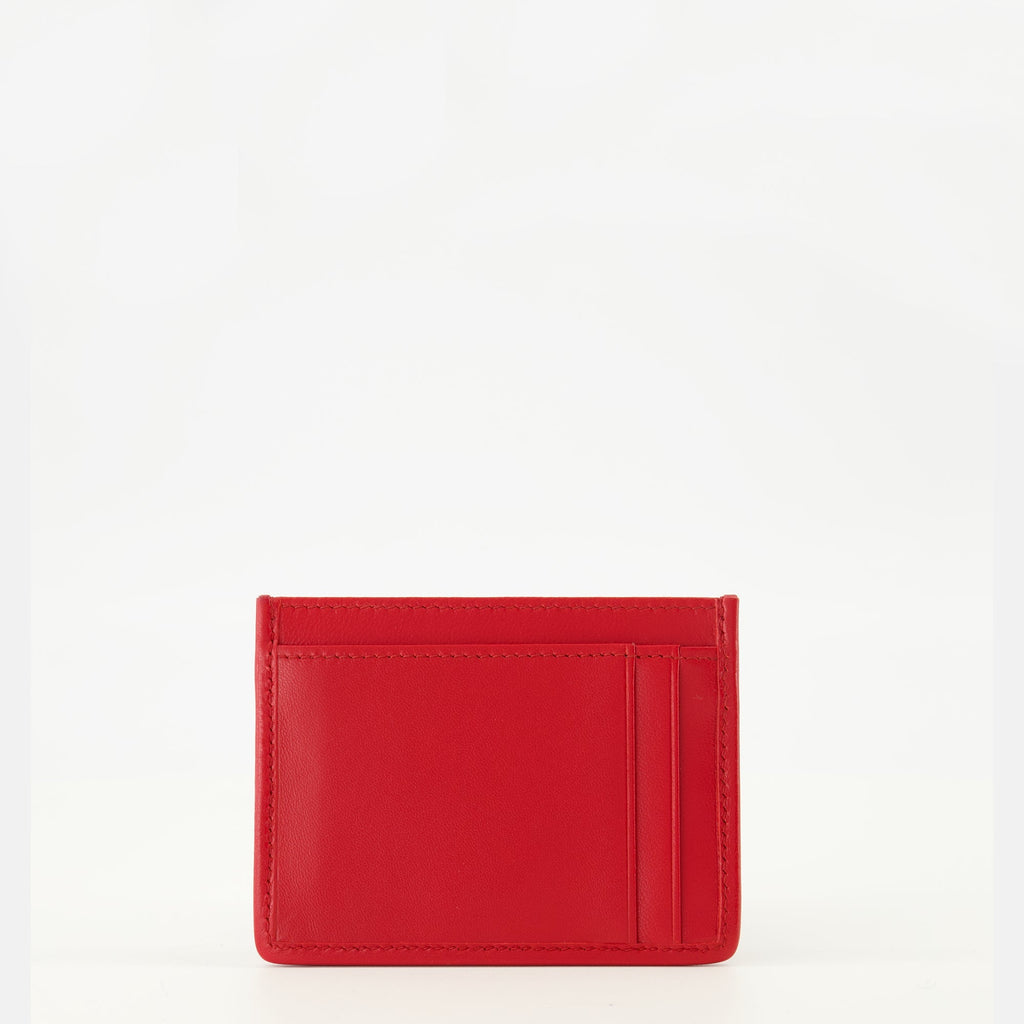 Red Quilted Leather Card Holder