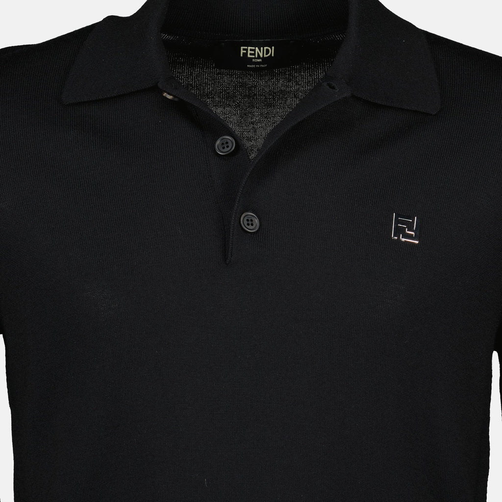Black Wool Polo