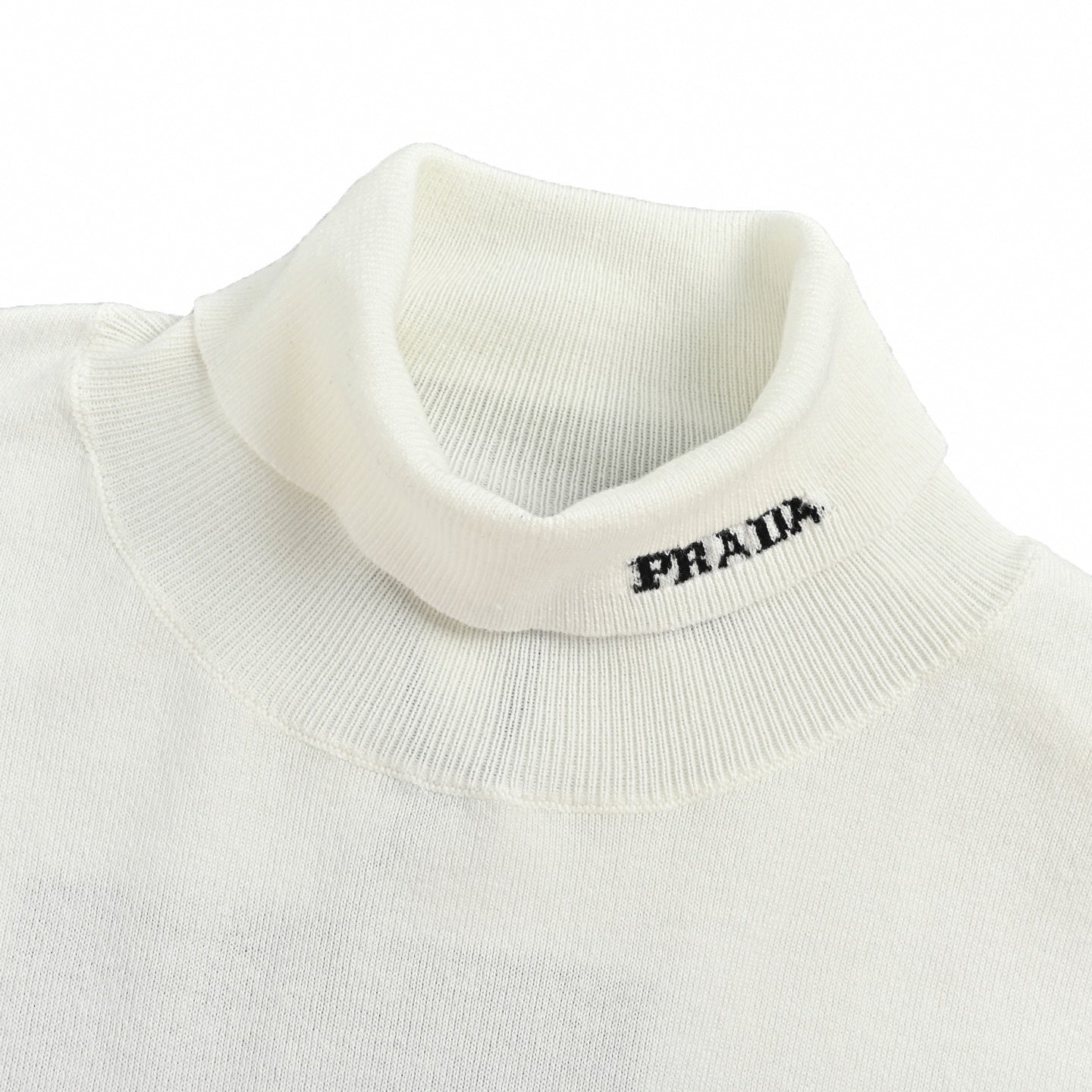 Mock Neck Logo Knit T-Shirt