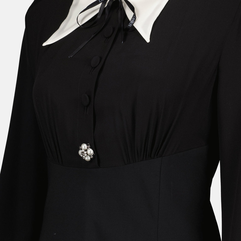Mini Black Silk Dress