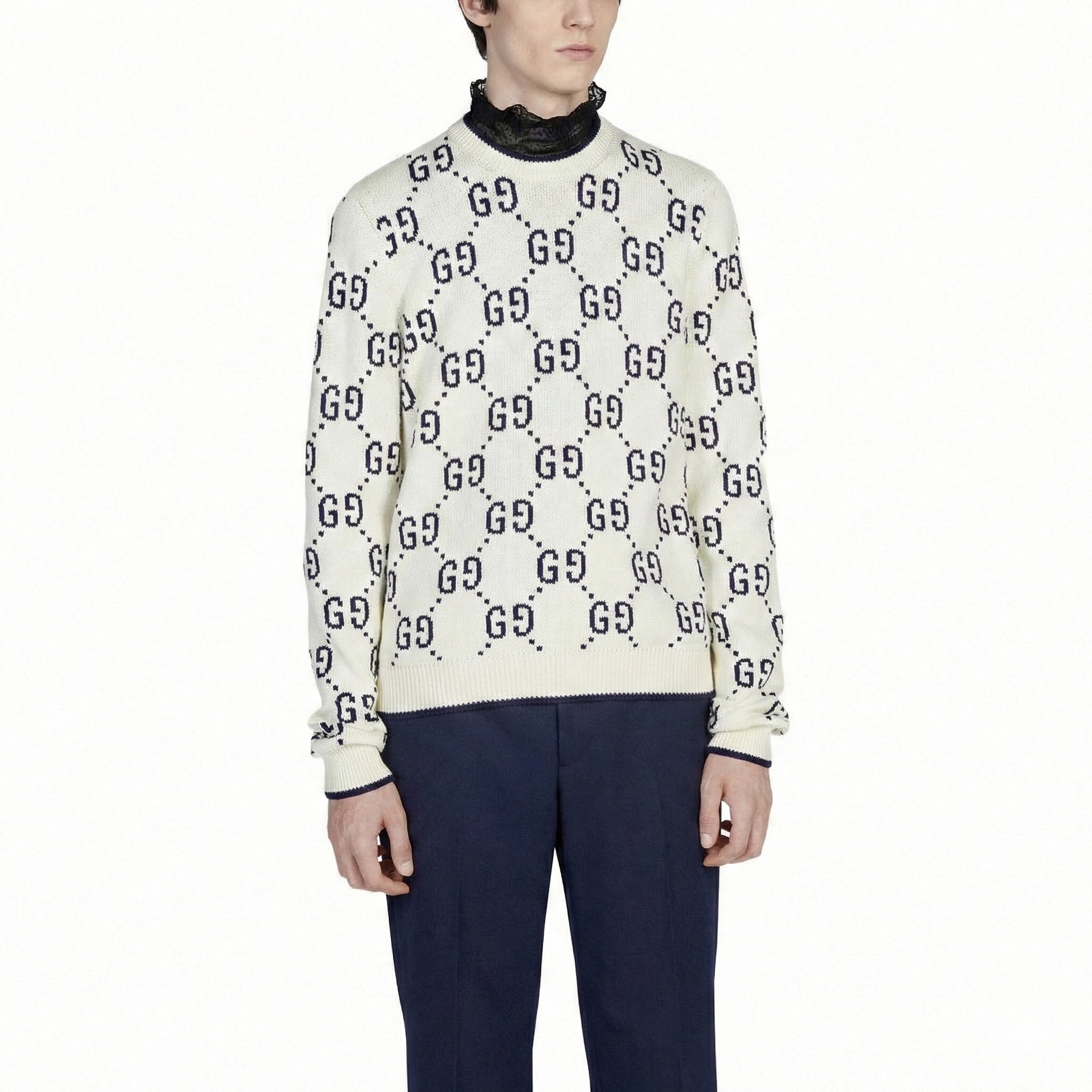Cotton Wool Picot Trim Sweater