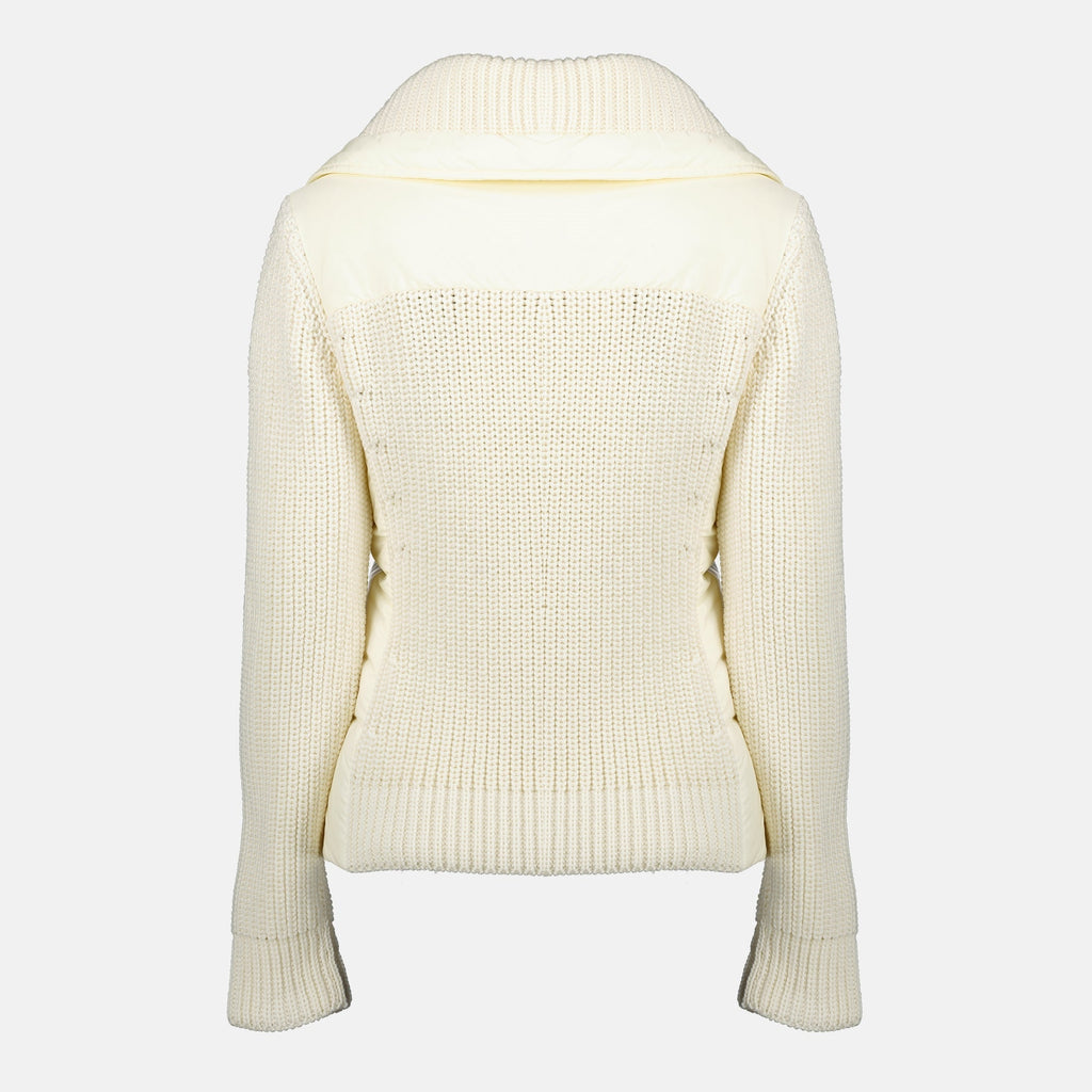 White Wool Zip Cardigan