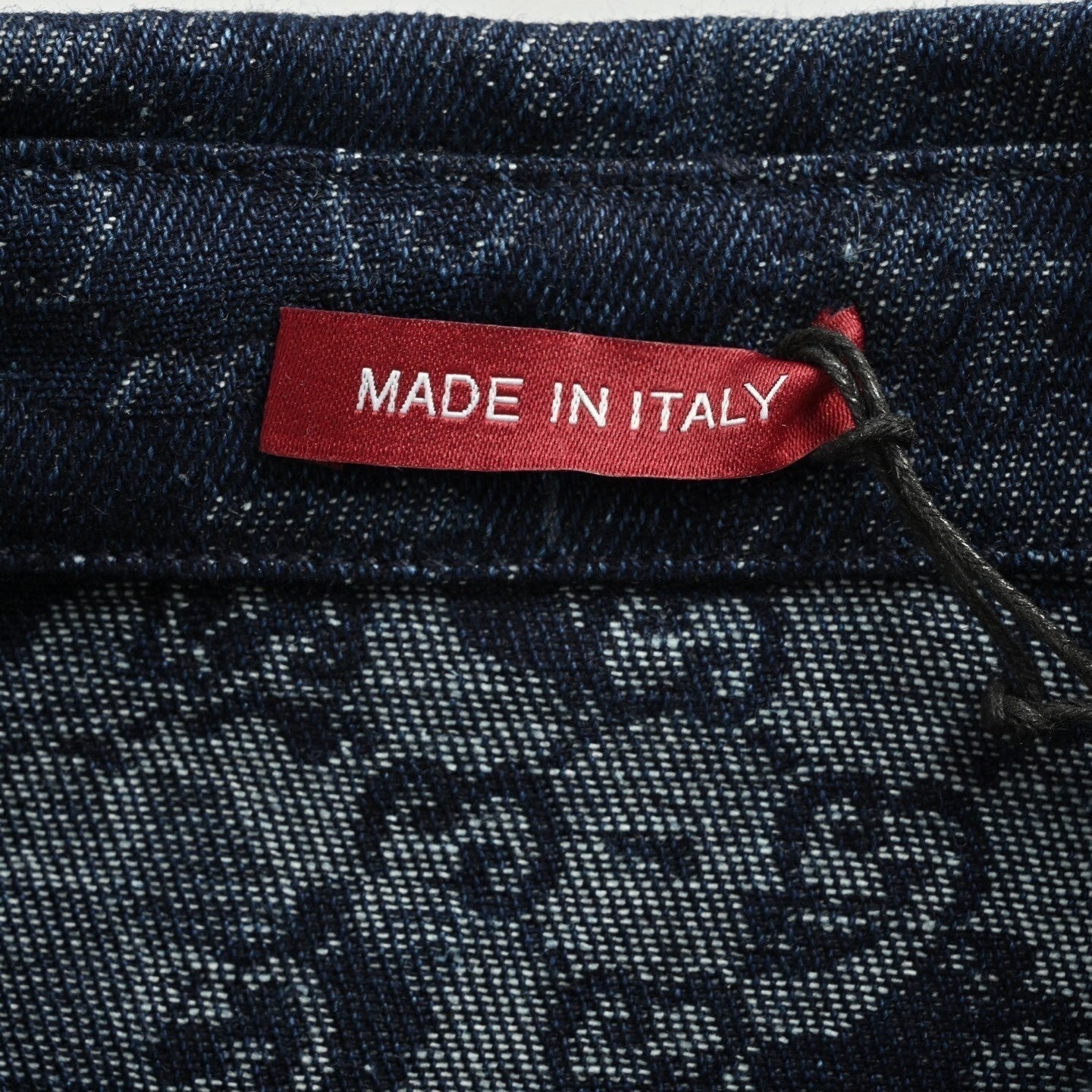 Camouflage Jacquard Denim Overshirt | Navy Blue