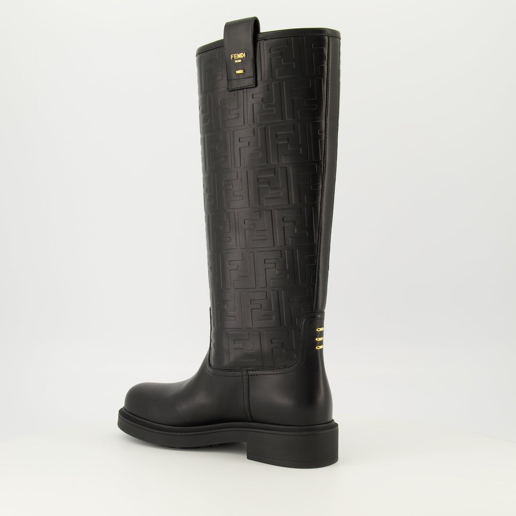 Filo Black Leather Boots