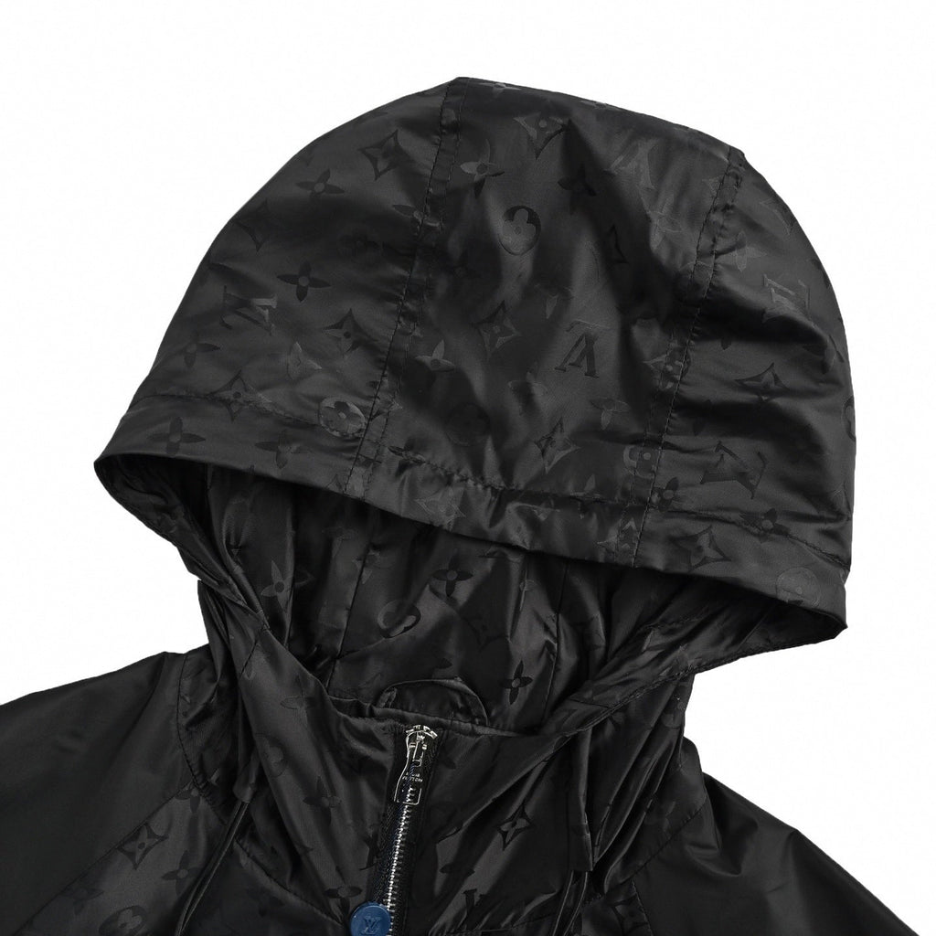 Monogram Windbreaker | Black & Grey