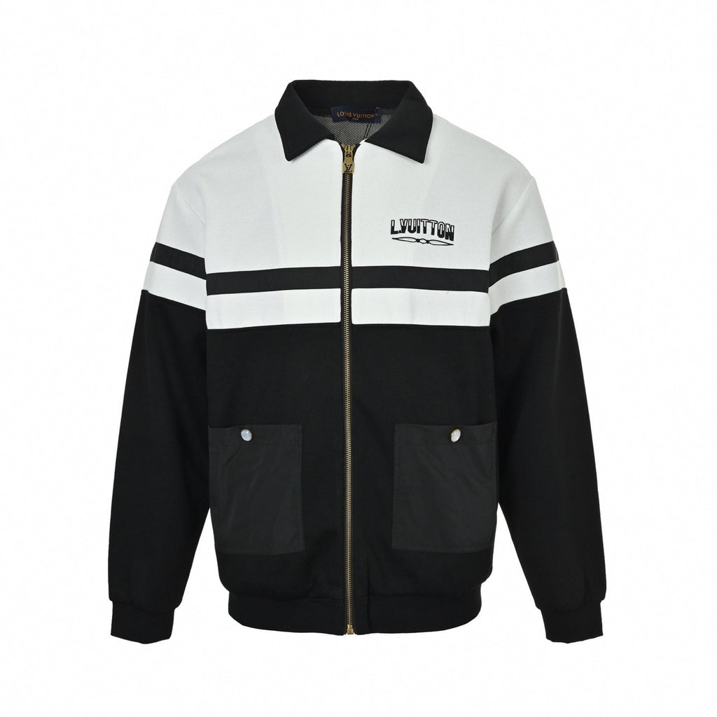 Mesh Zip Jacket | Black & White
