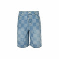 Damier Stitch Denim Shorts