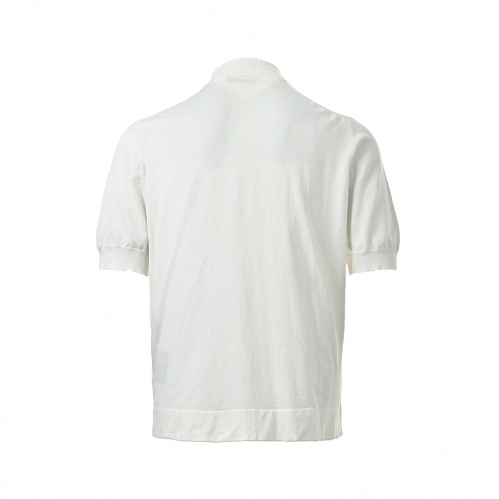 Mock Neck Logo Knit T-Shirt