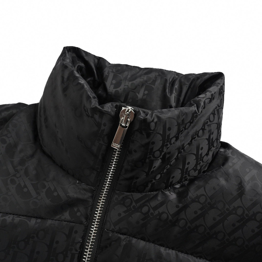 Oblique Tonal Jacquard Puffer