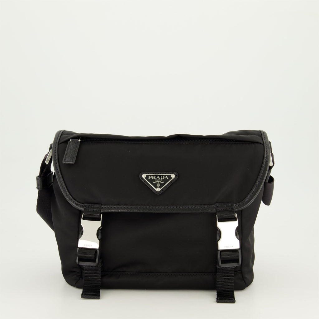 Re-Nylon and Saffiano Leather Bag