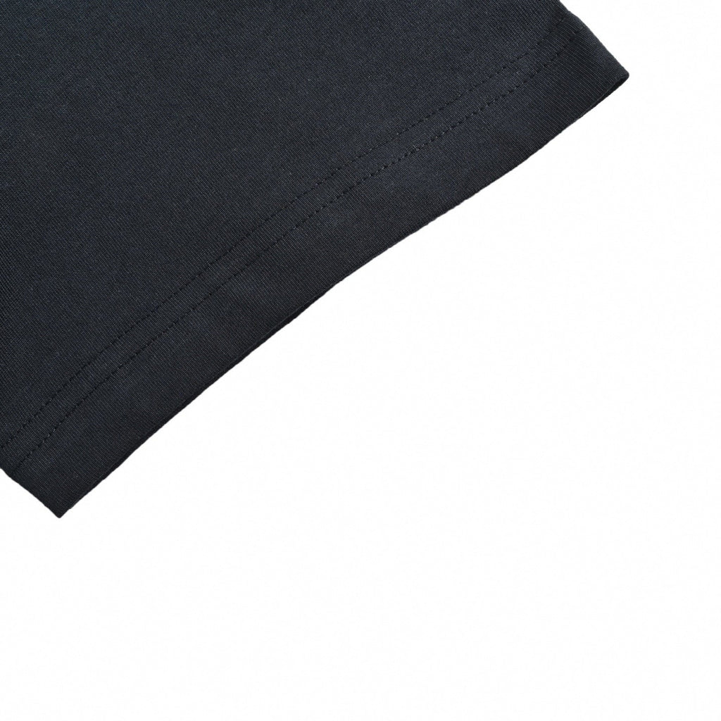 Logo Stripe Cotton Tee | Black