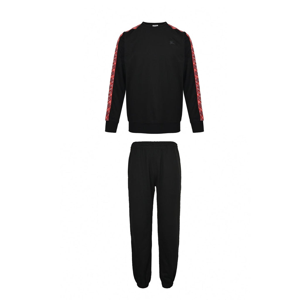Check-Stripe Cotton Tracksuit