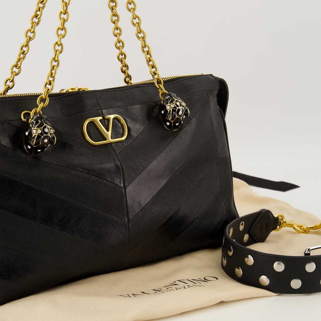 Panthea Black Leather Bag