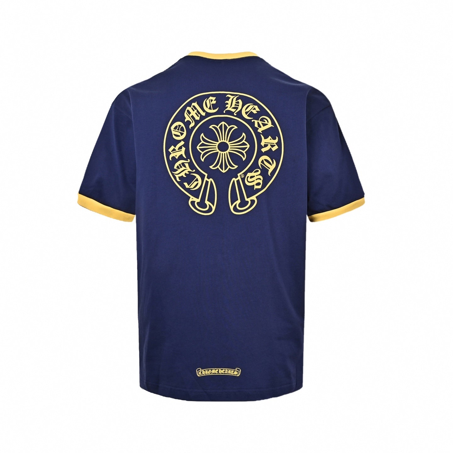 Horseshoe Logo Ringer T-Shirt | Navy/Yellow