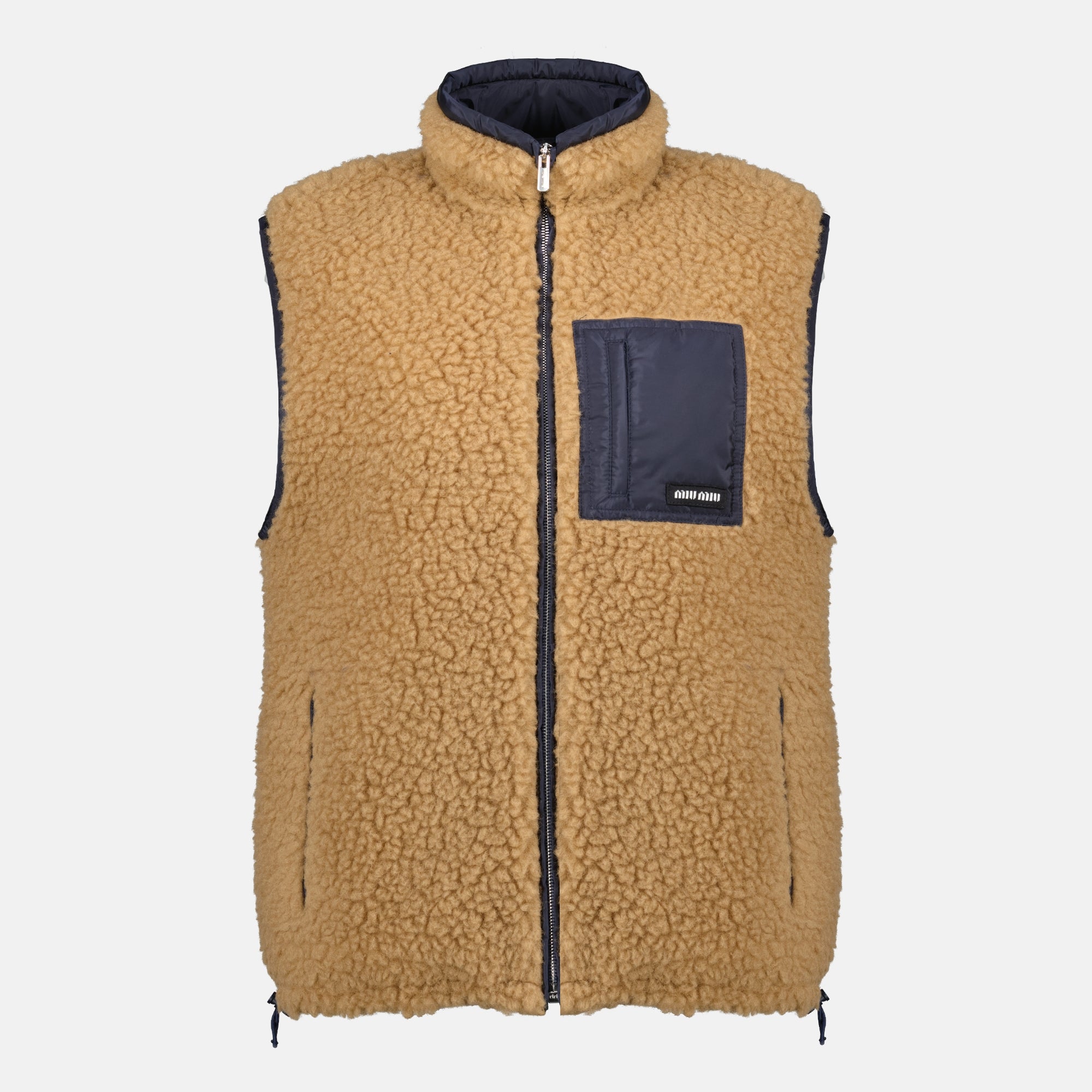 Brown Teddy Sleeveless Jacket