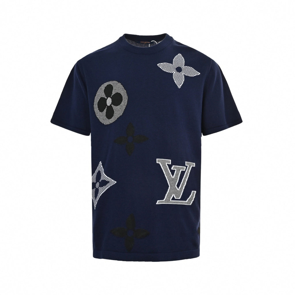 Scattered Monogram Intarsia Knit T-Shirt