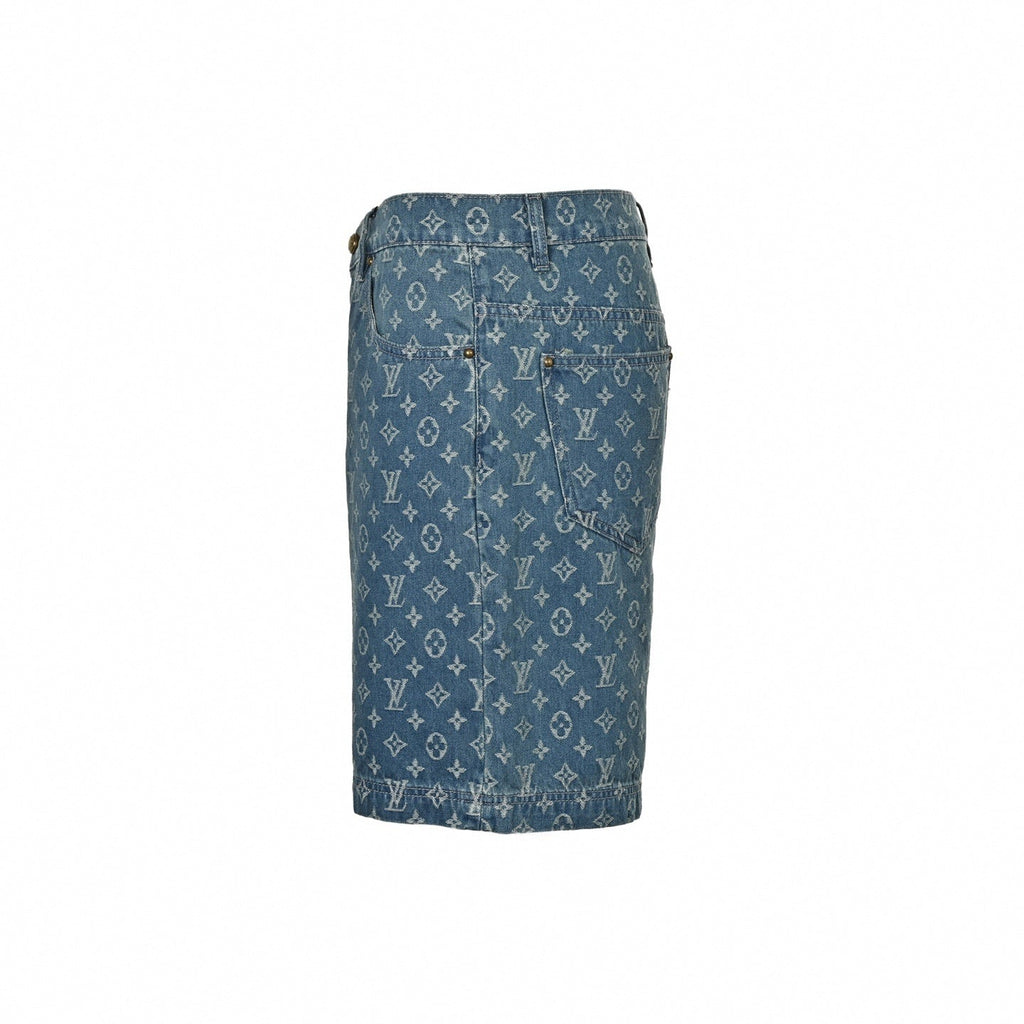 Monogram Denim Shorts