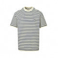 Striped Knit T-Shirt | Cream & Navy