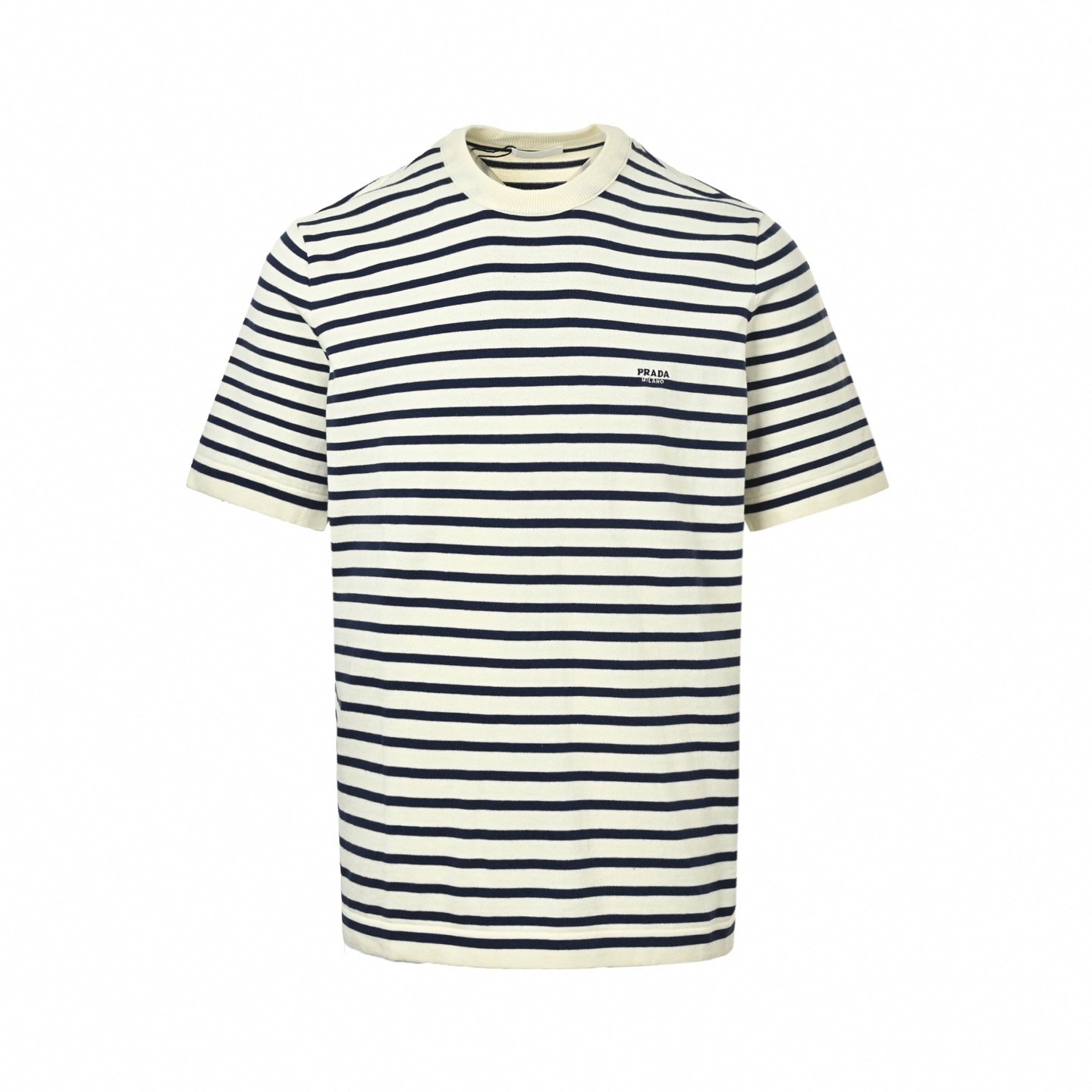 Striped Knit T-Shirt | Cream & Navy