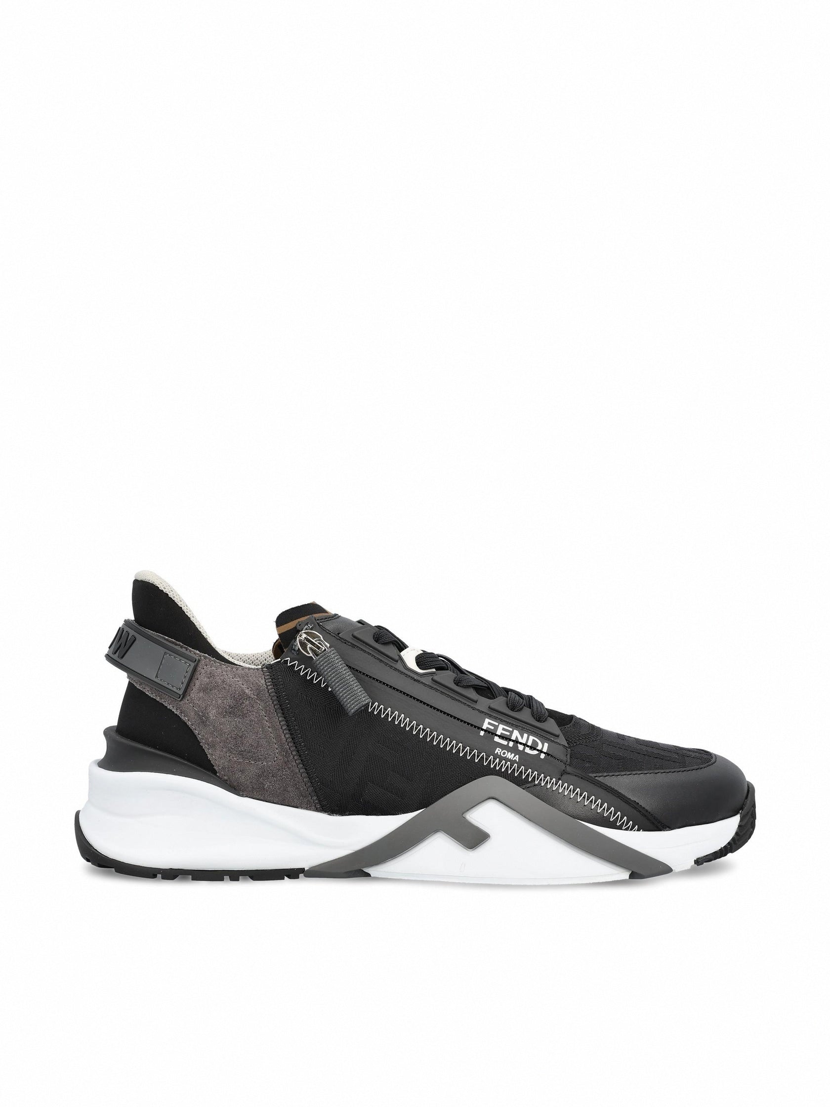 Flow Mixed-Media Sneaker | Black & Grey